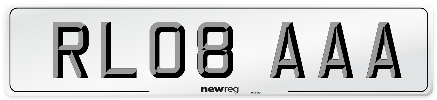 RL08 AAA Number Plate from New Reg